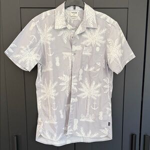 Hurley Light Gray Palm and Anchor Print Shirt